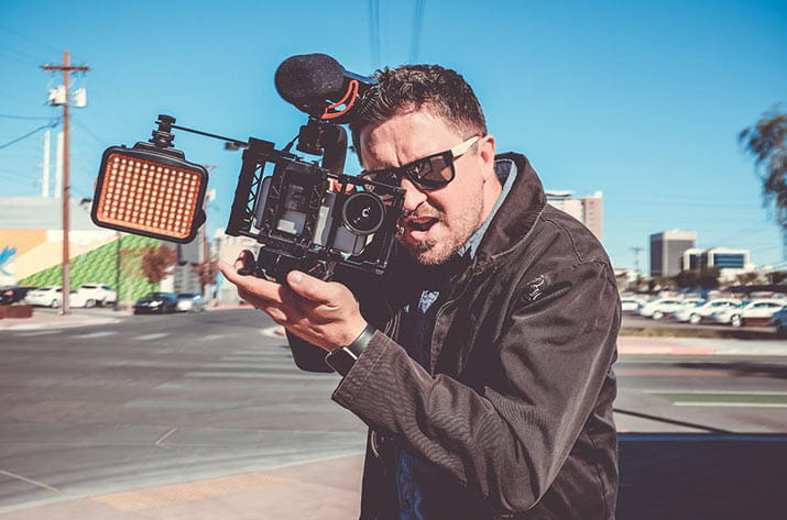 Journalist taking a photo